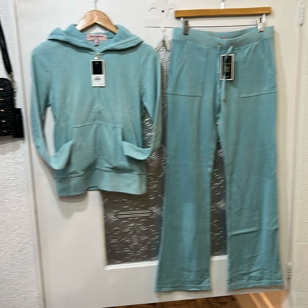 Juicy couture turquoise terry cloth track suit